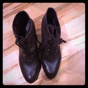 Franco Sarto leather and suede ankle booties